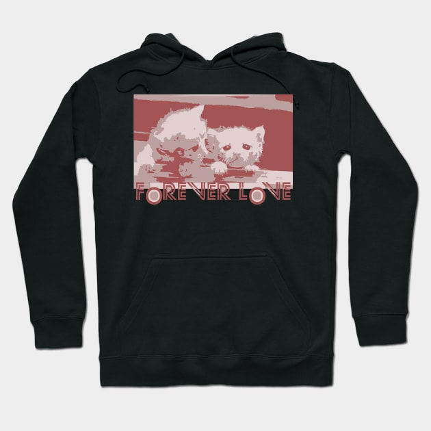 Forever Love - Cute cat Hoodie by iconking